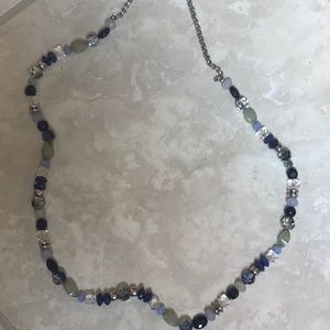 Blue stone adjustable necklace